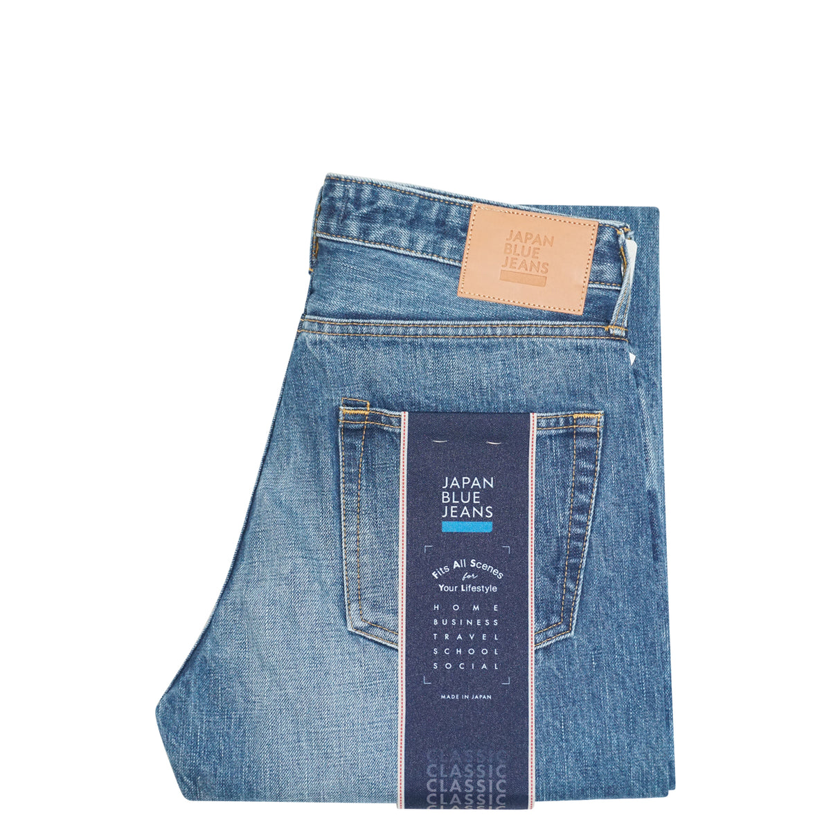 14.8 oz klassischer gerader Schnitt in Mid Wash