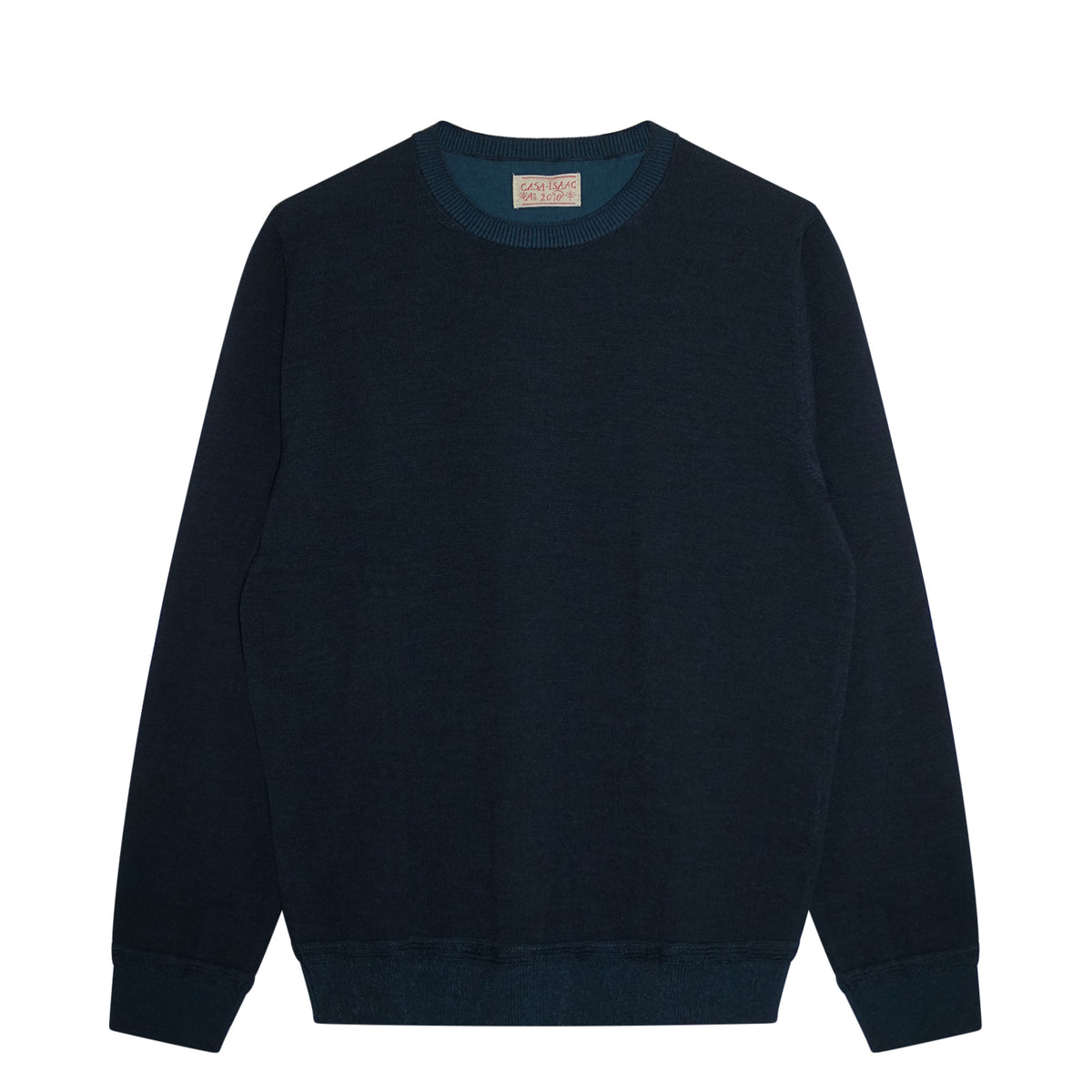 Crewneck blue petrol 100% wool