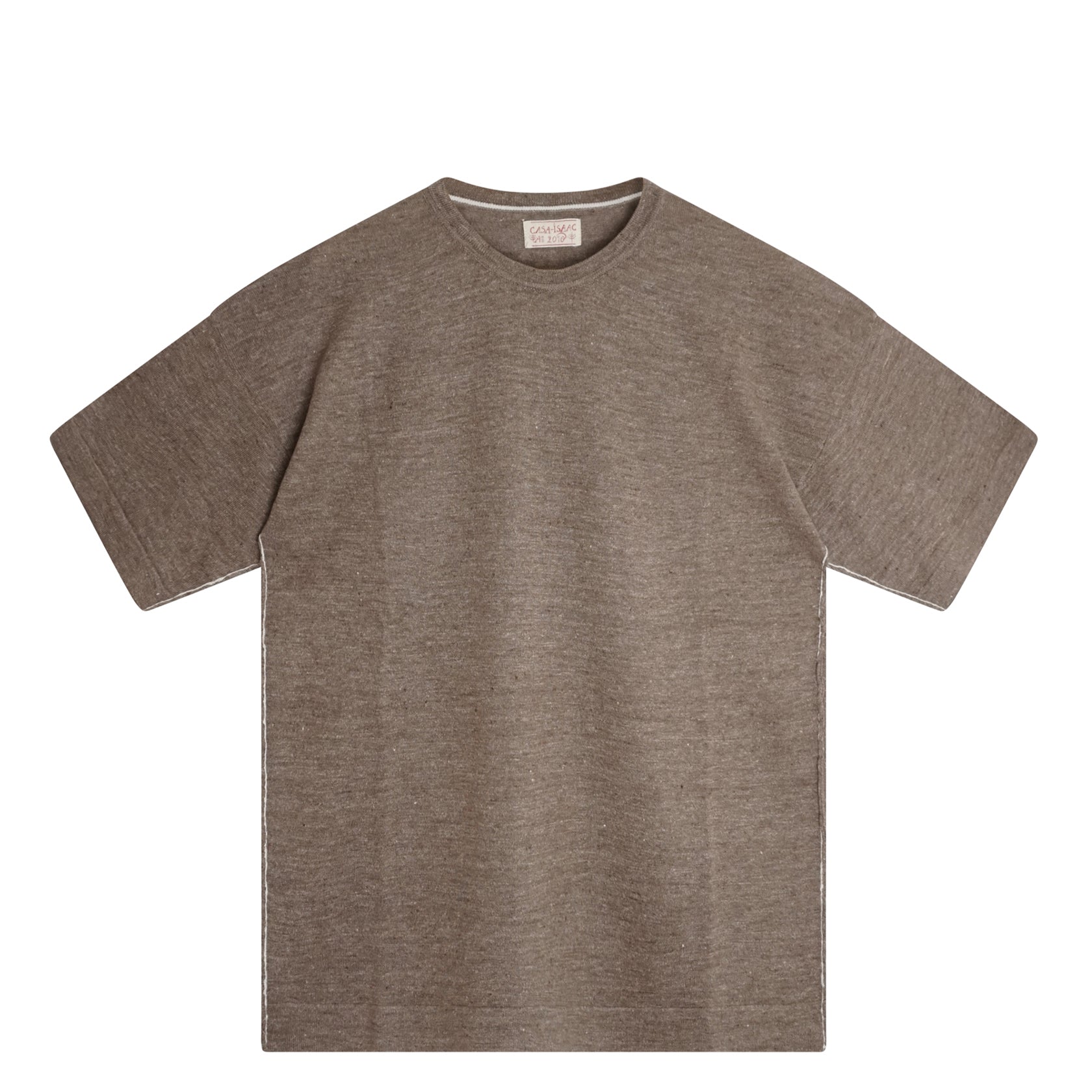 Crewneck S/S Light Brown Linen