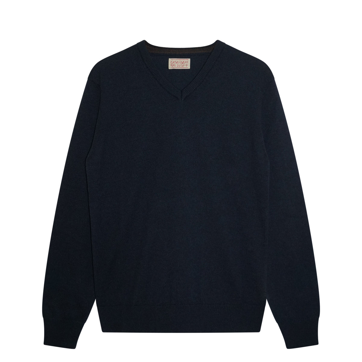 Vneck Blue Rust 100% wool