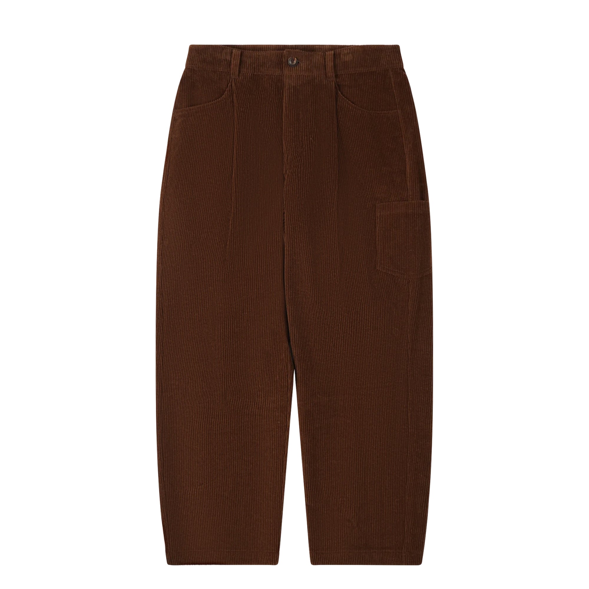 Corduroy Wide One Tuck Pants Brown