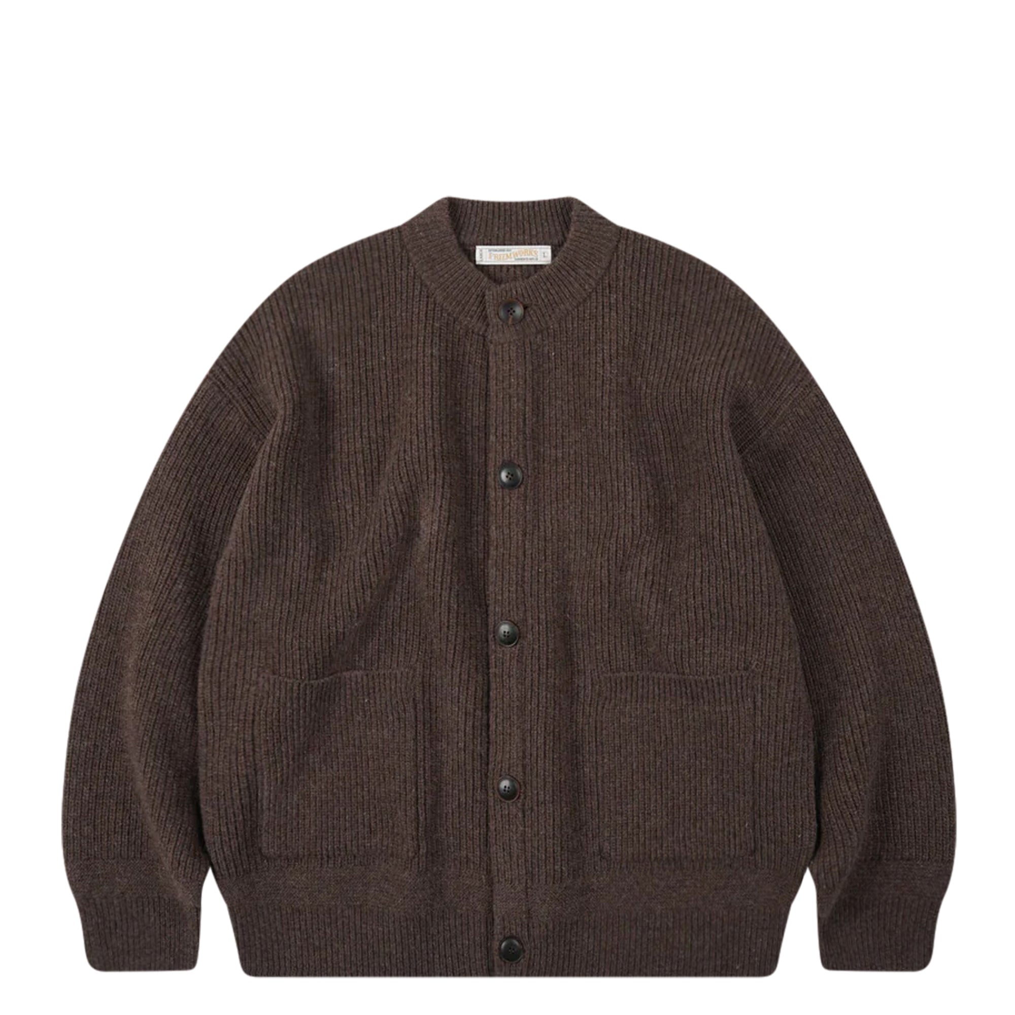 Heavy Wool Round Cardigan Choco Brown