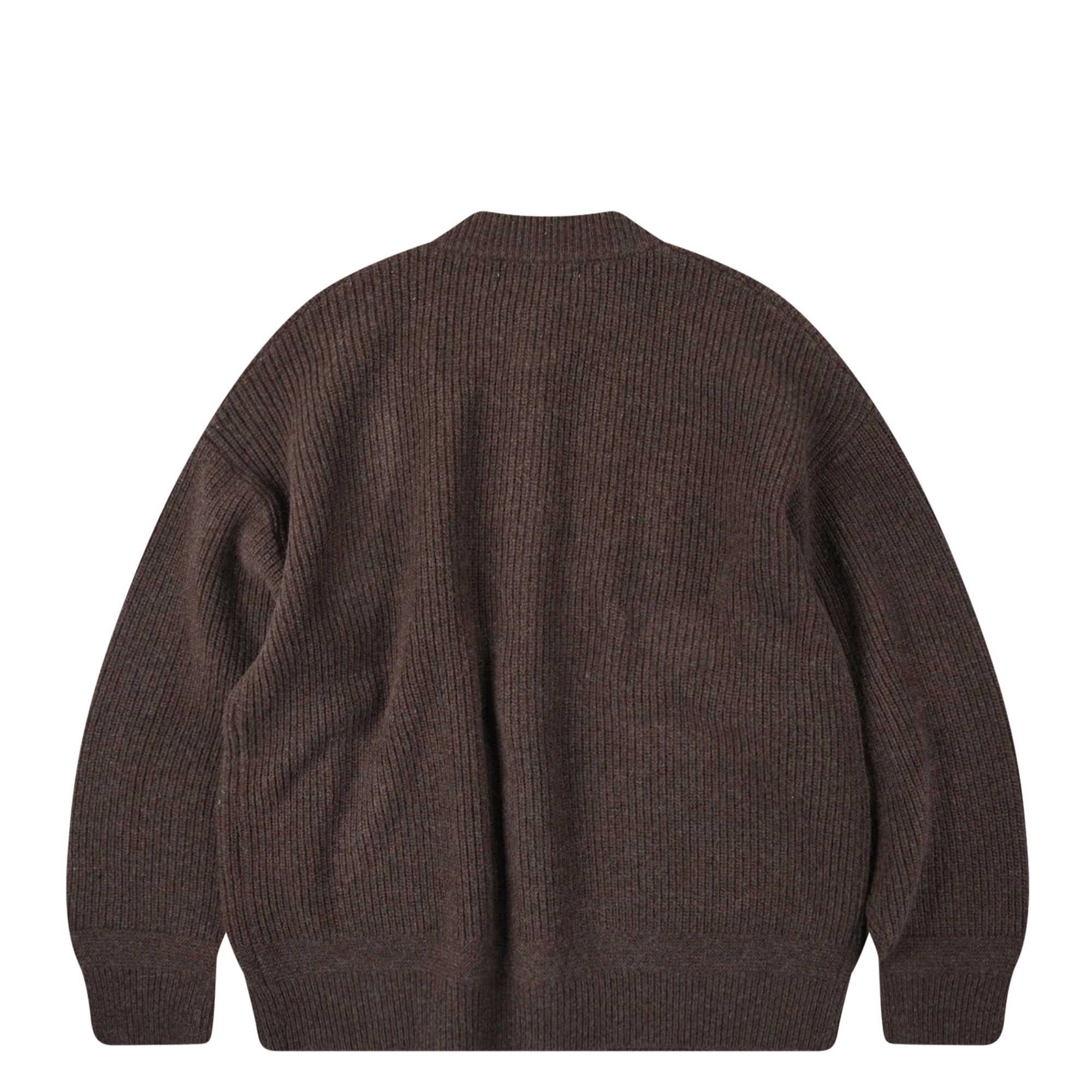 Heavy Wool Round Cardigan Choco Brown