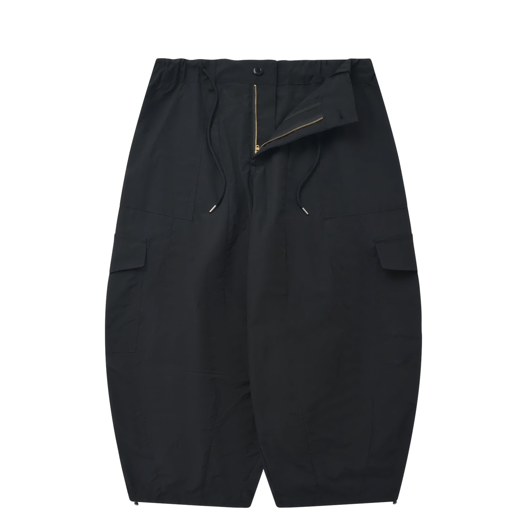 Nylon Cargo Balloon Pants Black
