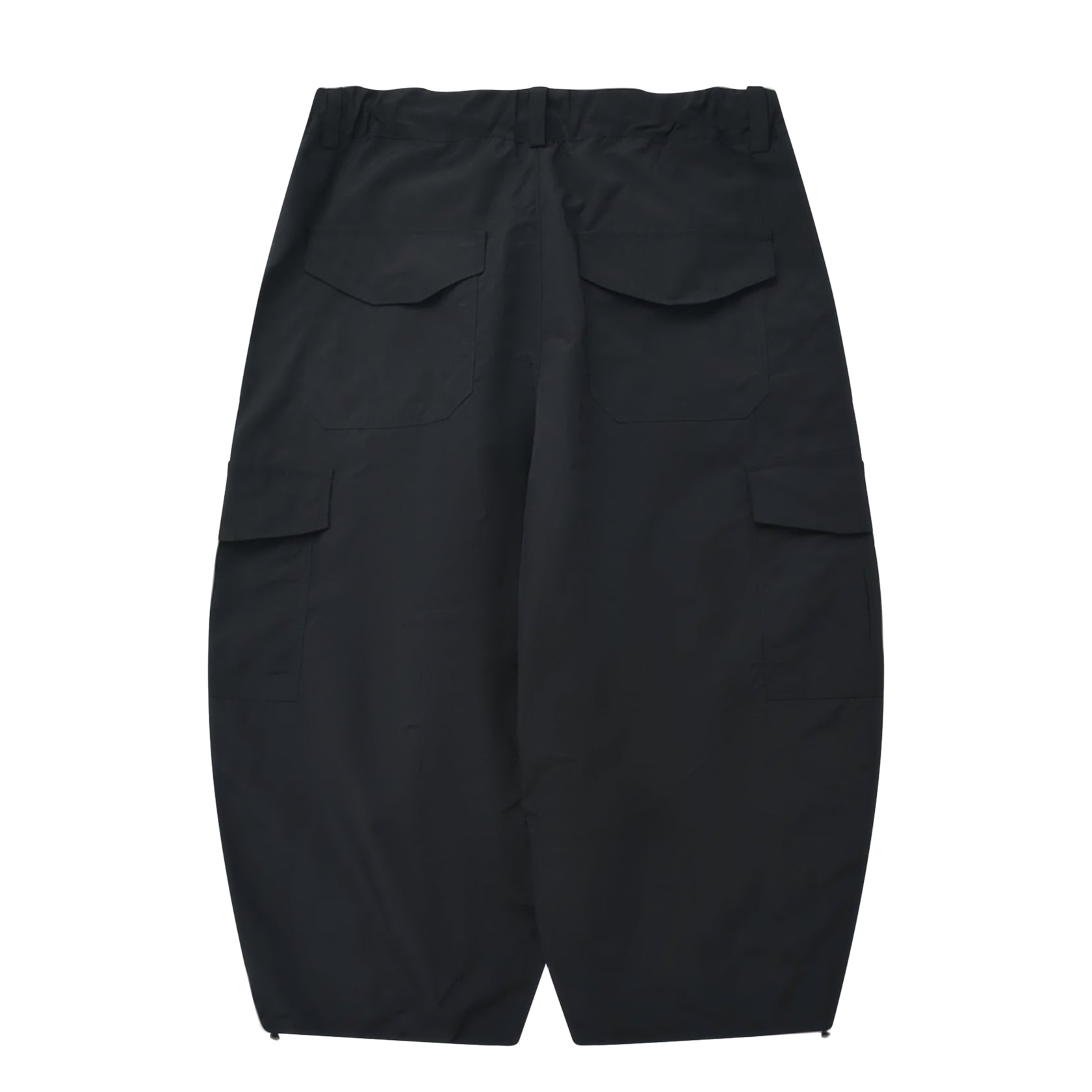 Nylon Cargo Balloon Pants Black