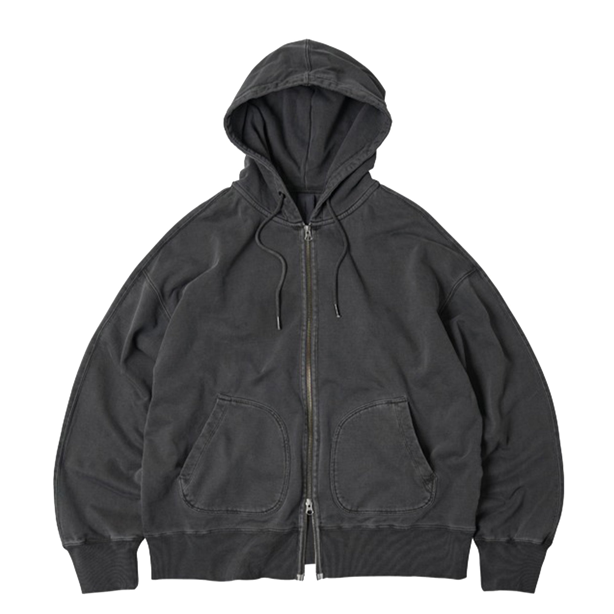 OG Pigment Dye Hood Zips Charcoal