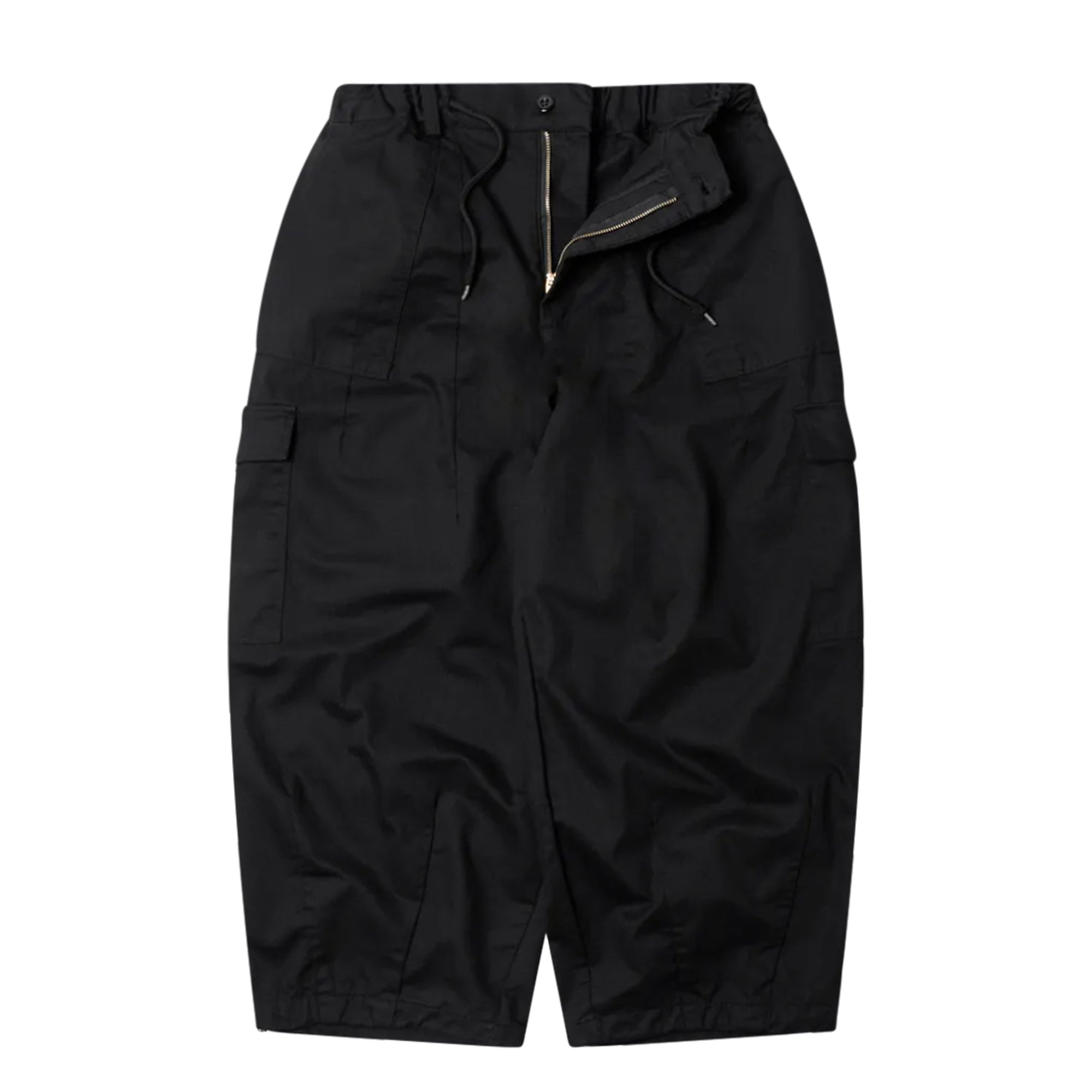 Twill Cargo Balloon Pants Black