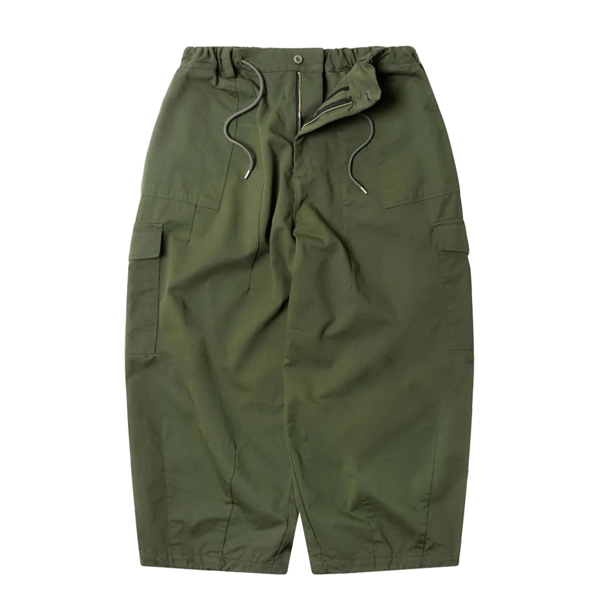 Twill Cargo Balloon Pants Olive