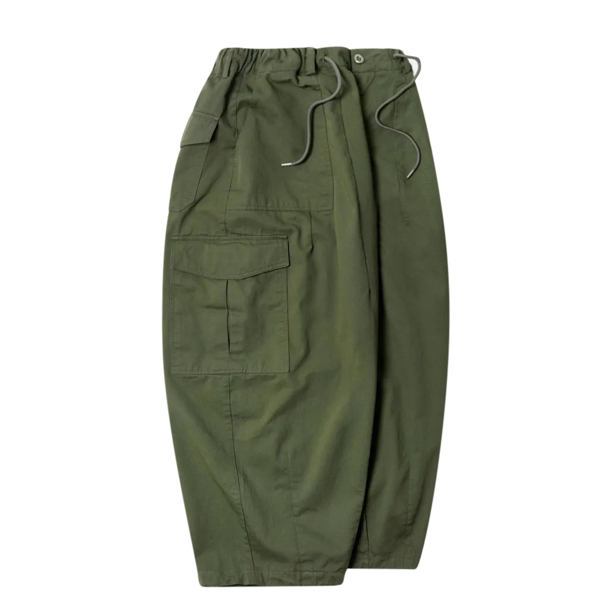 Twill Cargo Balloon Pants Olive