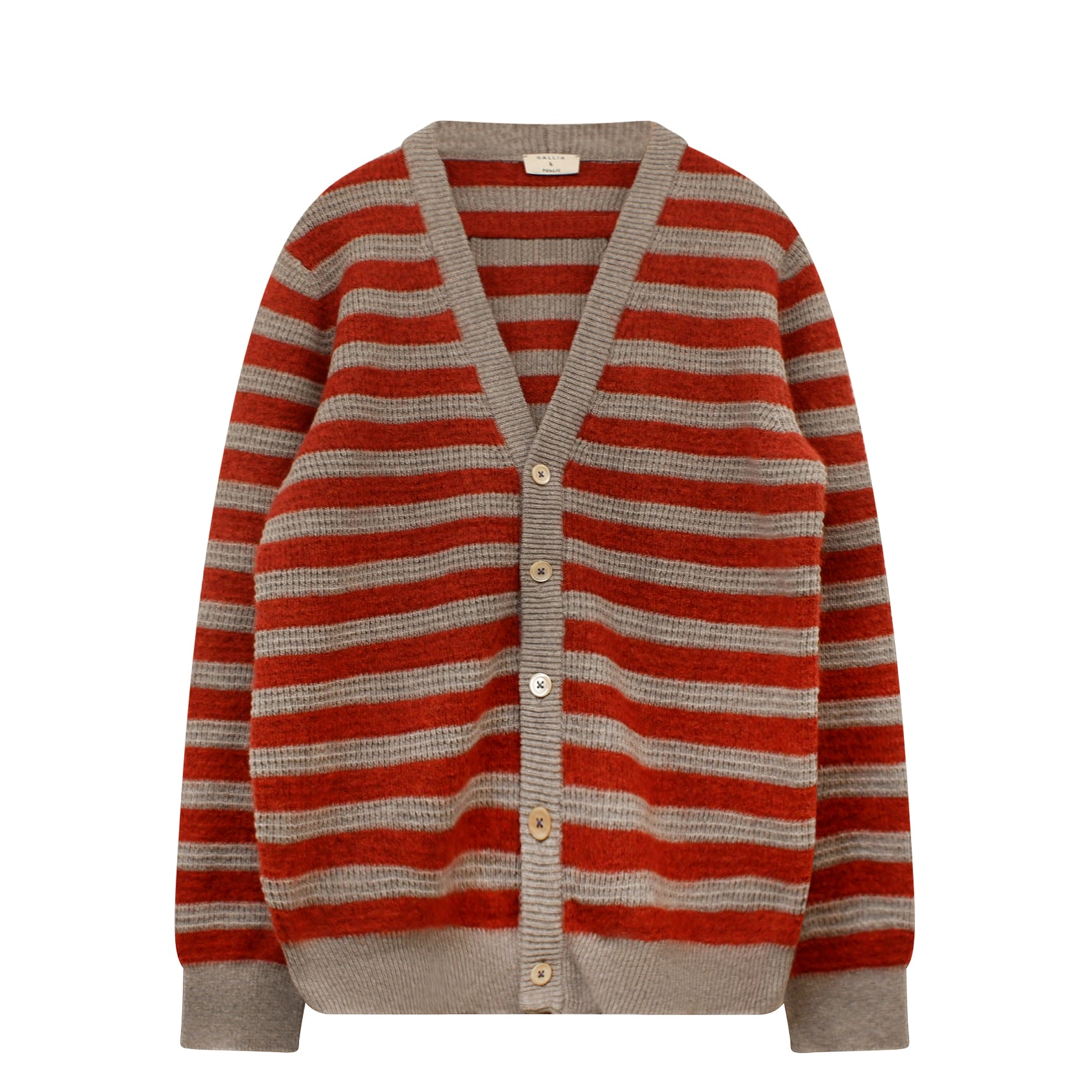 Stripe Cardigan Grey/Red