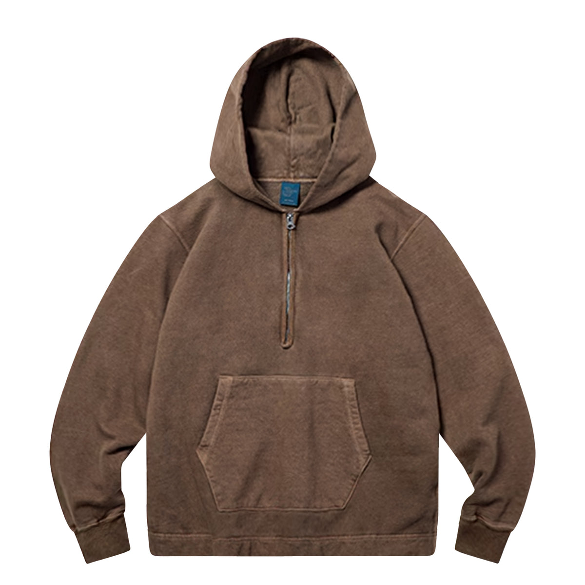 Rough 1/2 Zip Hood Sweat P-Brown