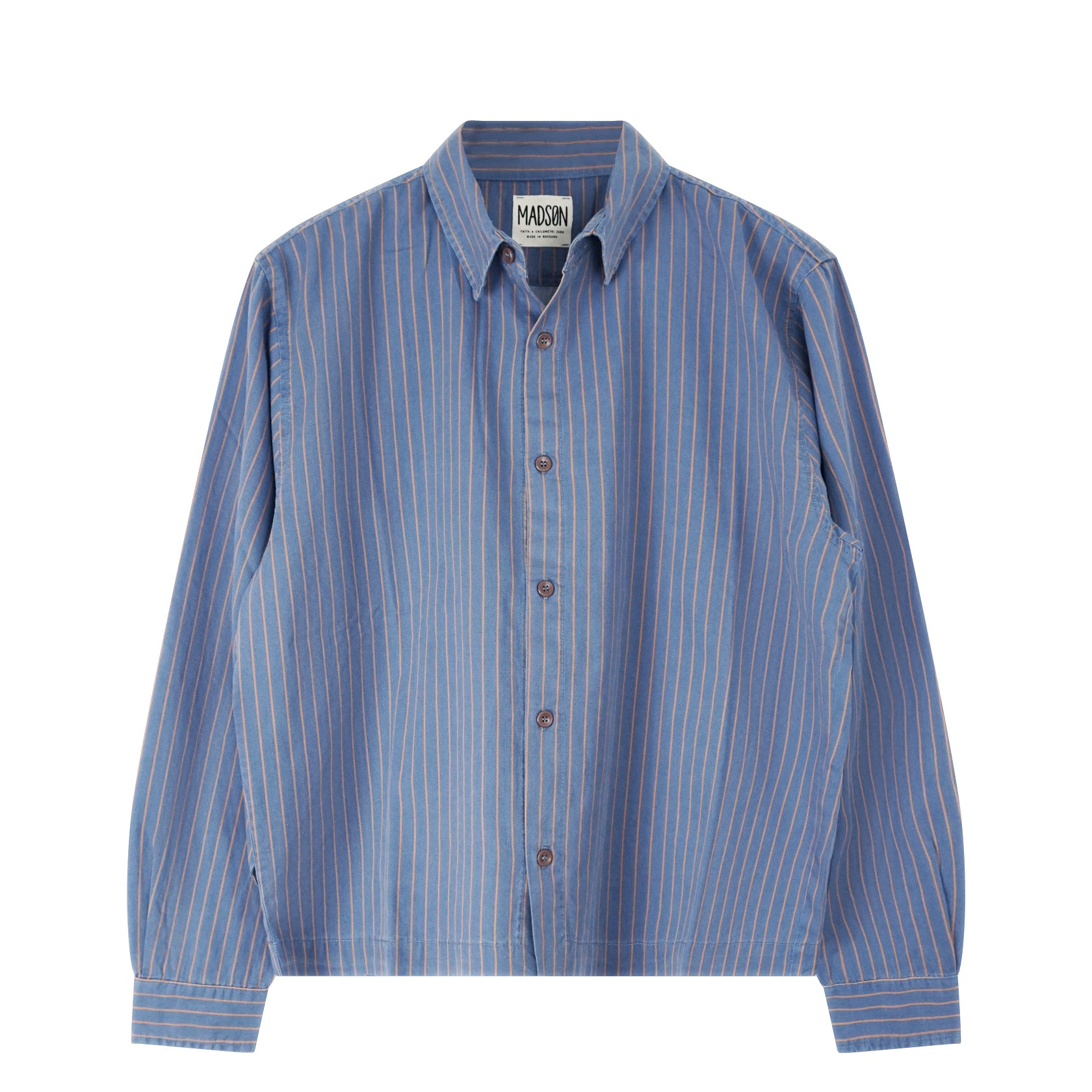 Levantina Indigo Striped Pinstripe Crop Shirt