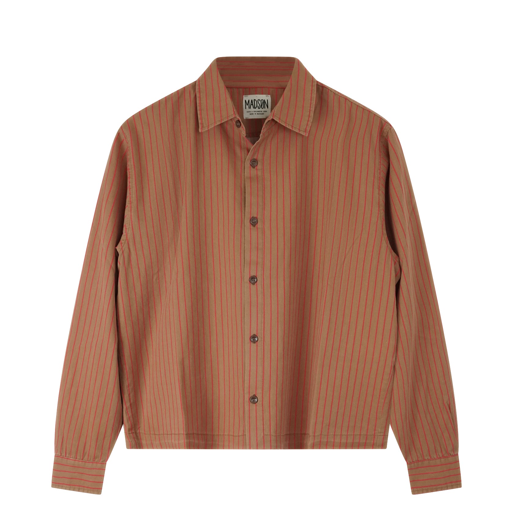 Levantina Striped Earth Pinstripe Crop Shirt