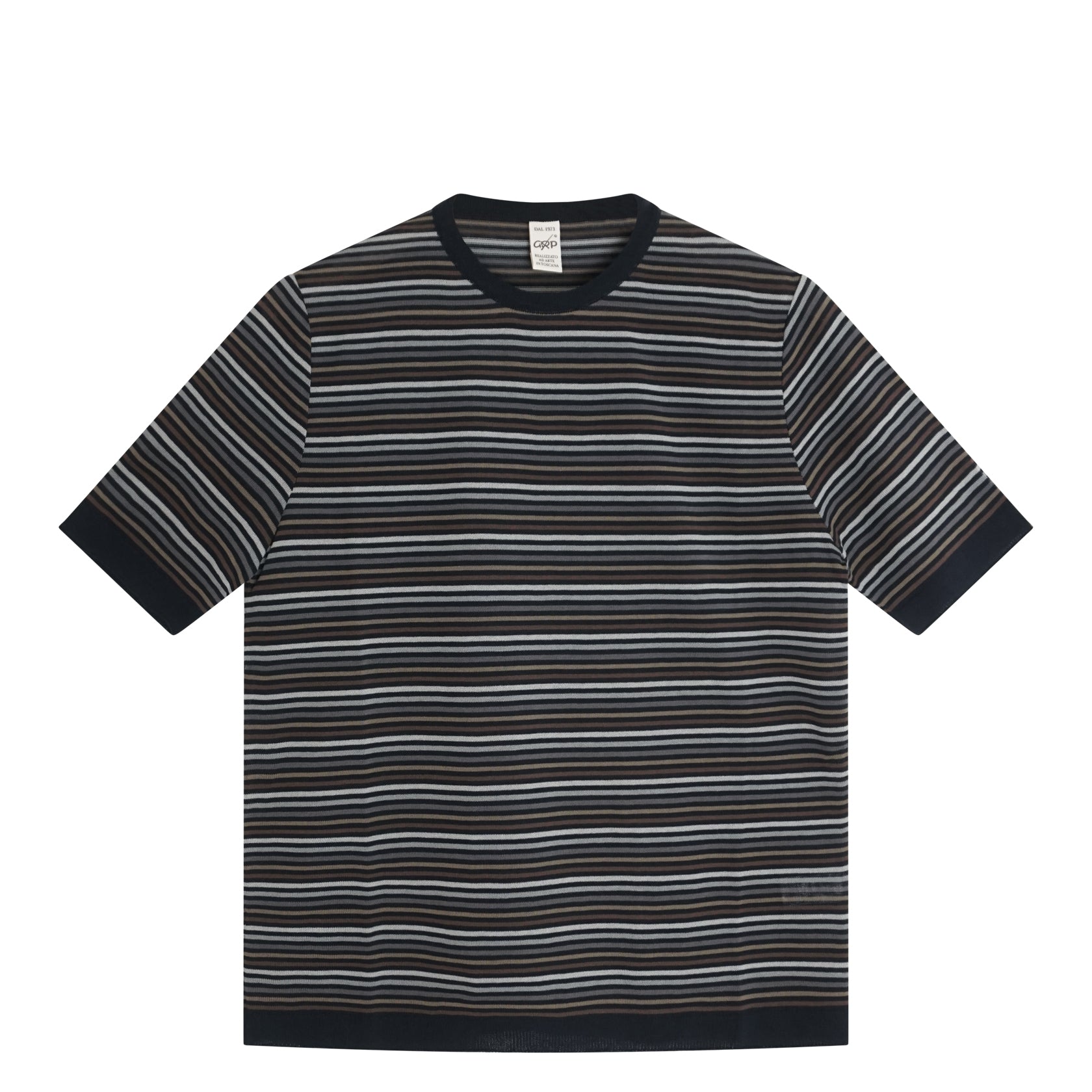 Crewneck S/S Stripe Dark Blue