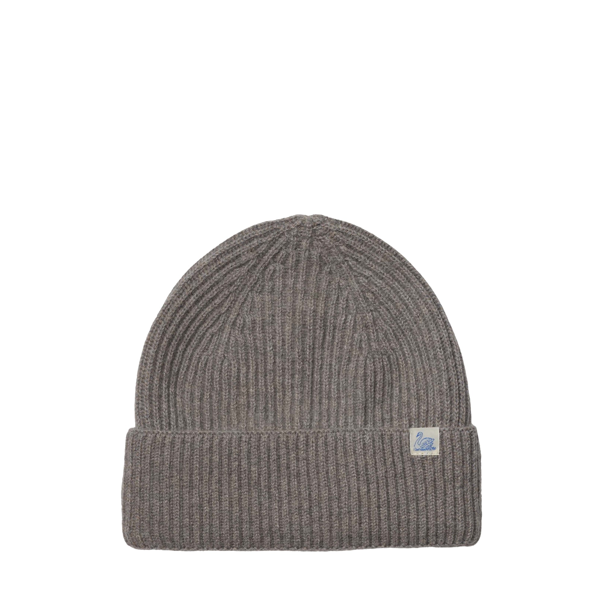 Beanie Ribbed Merino Wool Cashmere Silk Faded Grain