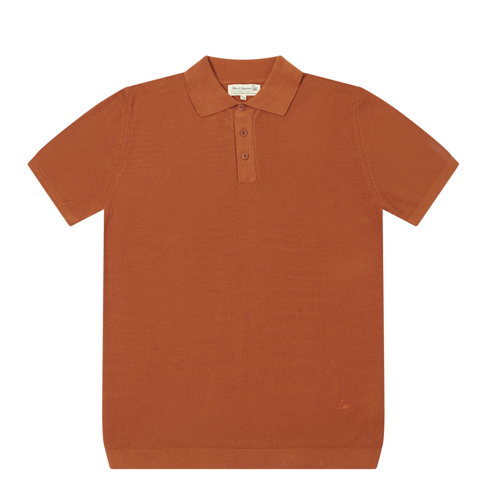 Cotton Piqué Short Sleeve Polo Shirt Caramel
