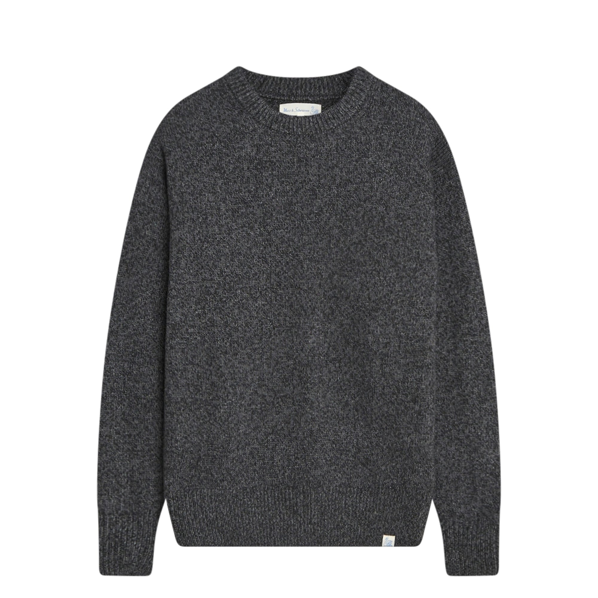 Crew Pullover Merino Cashmere Blend Gray Melange