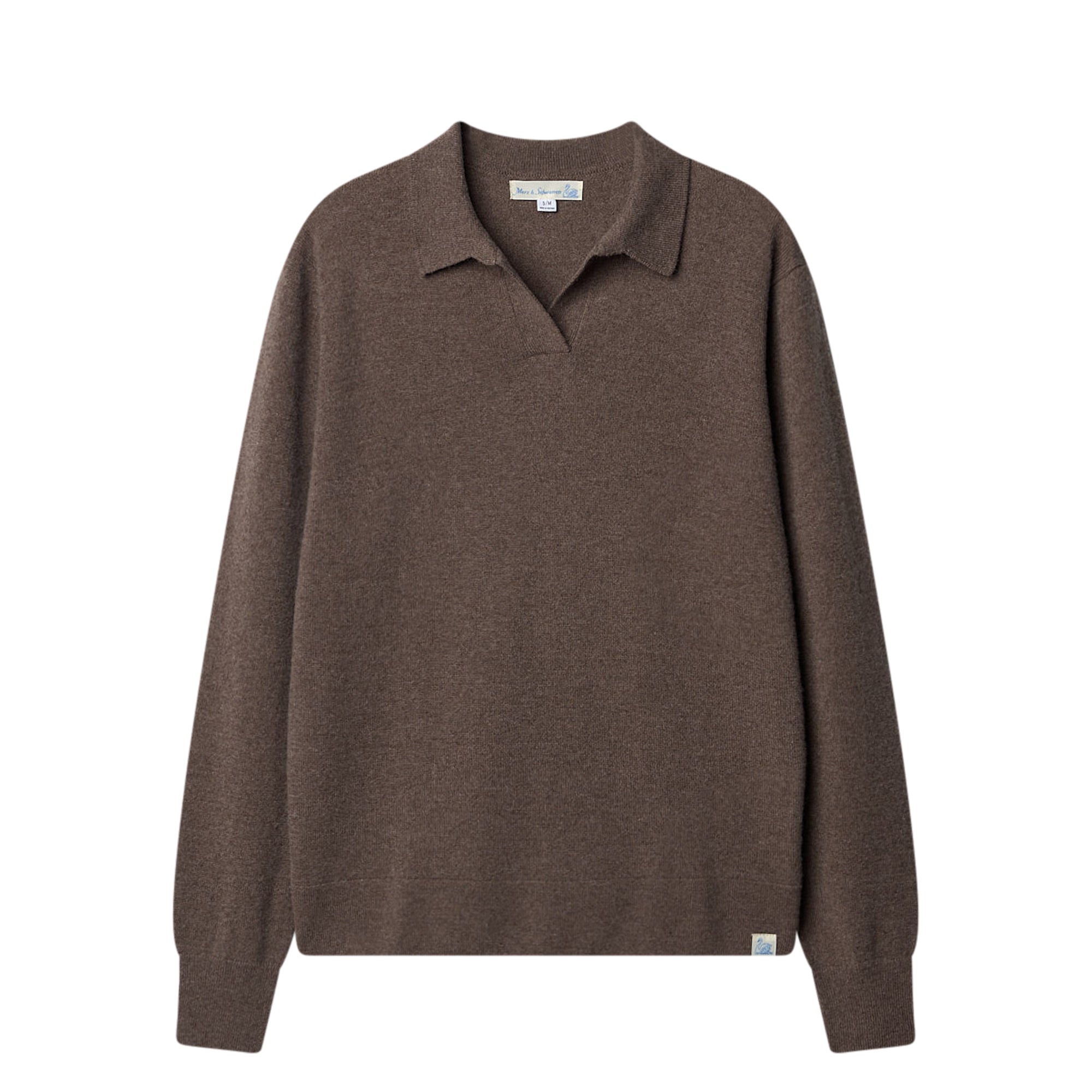 Knitted Polo Shirt Wool Silk Cashmere Relaxed Grain