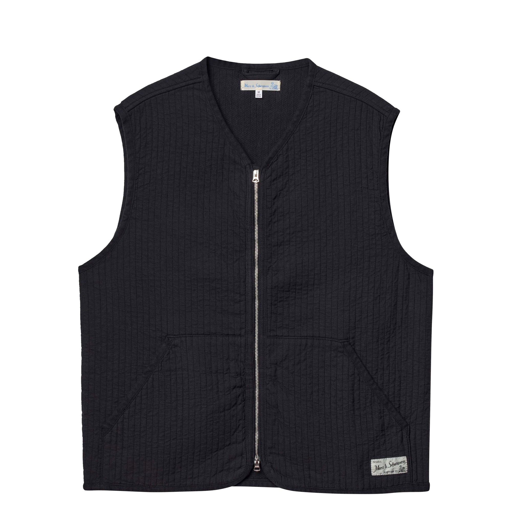 Padded Cotton Zip Vest Charcoal