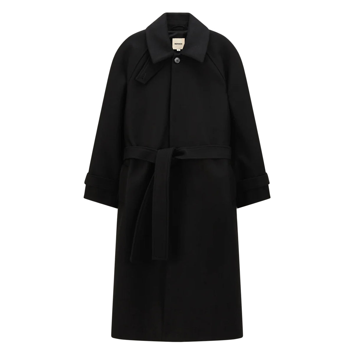 Verlaine Long Belted Coat Black