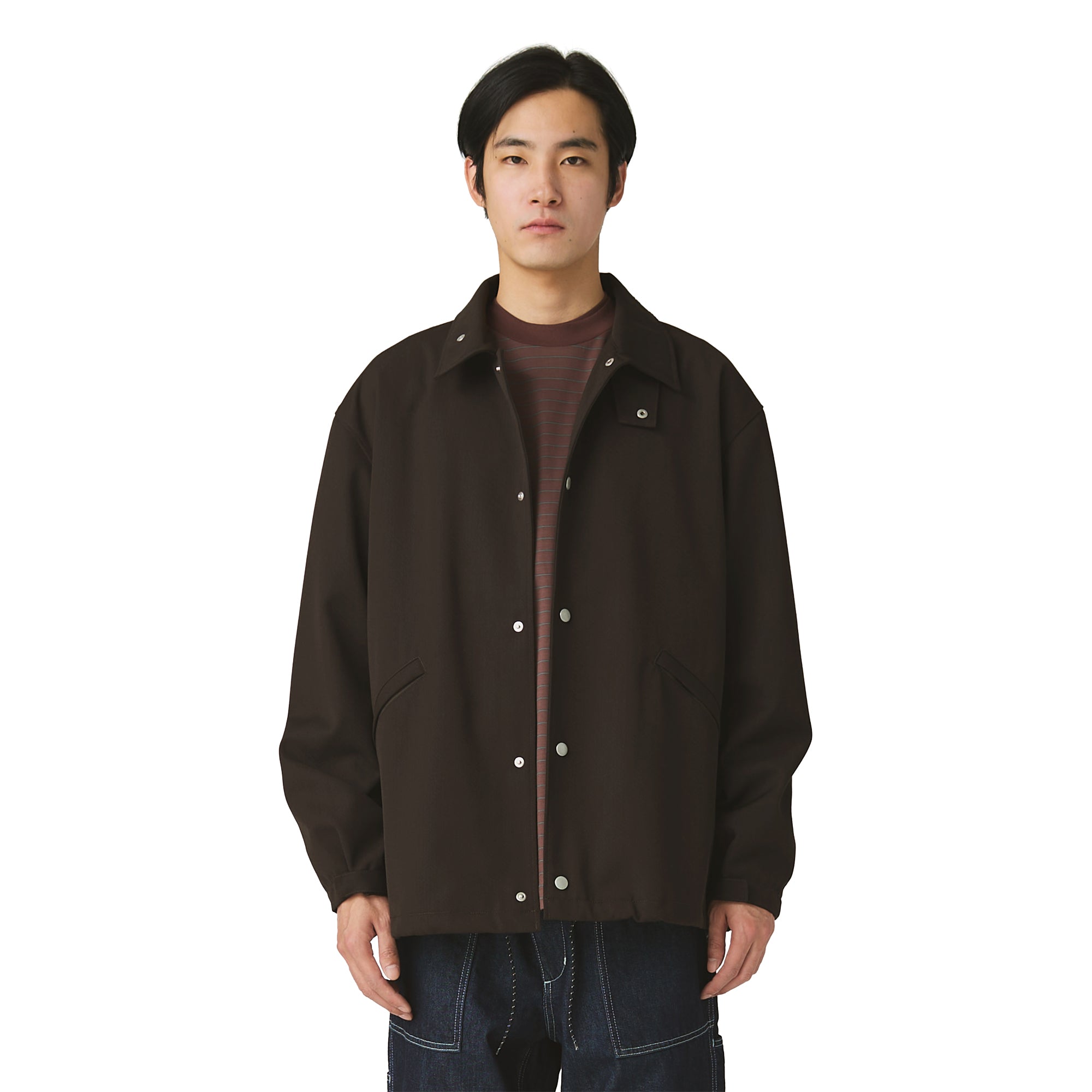 Hybrid Wool Coach Jacket Dark Brown