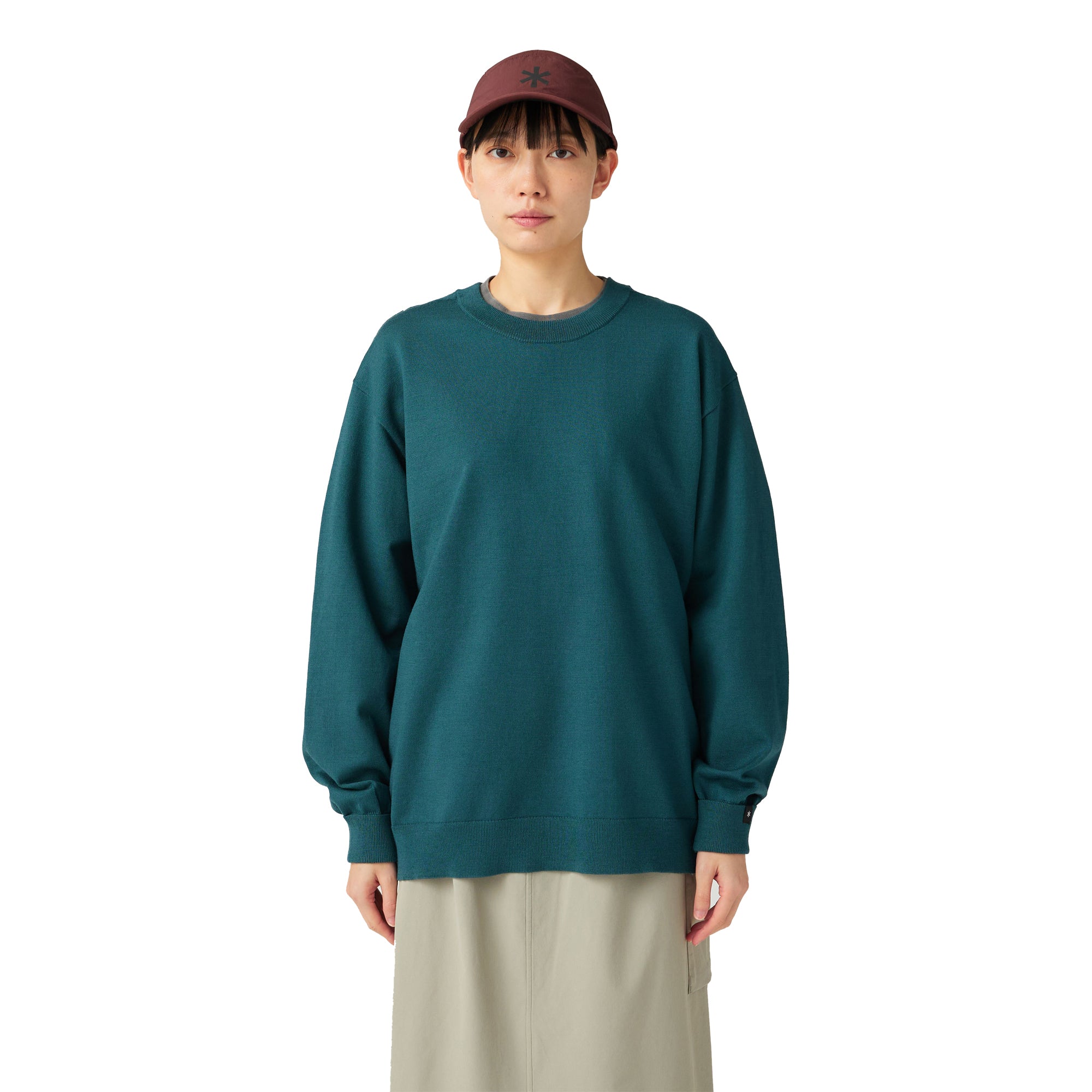 Washable Wool Crewneck Knit Green