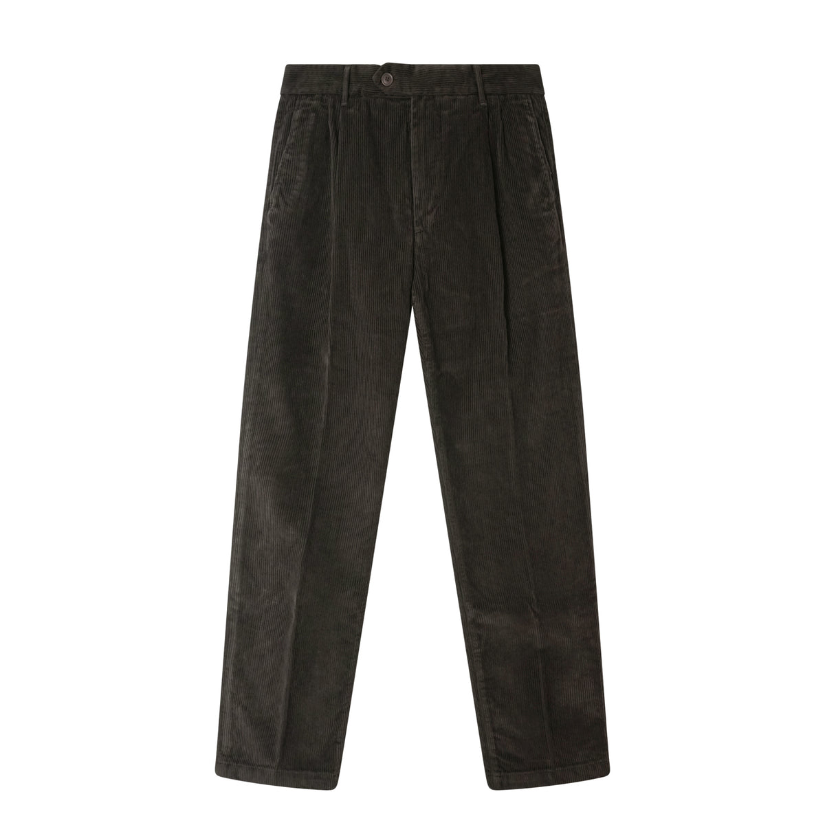 Damasco Corduroy Wide Pleat Chino Brown