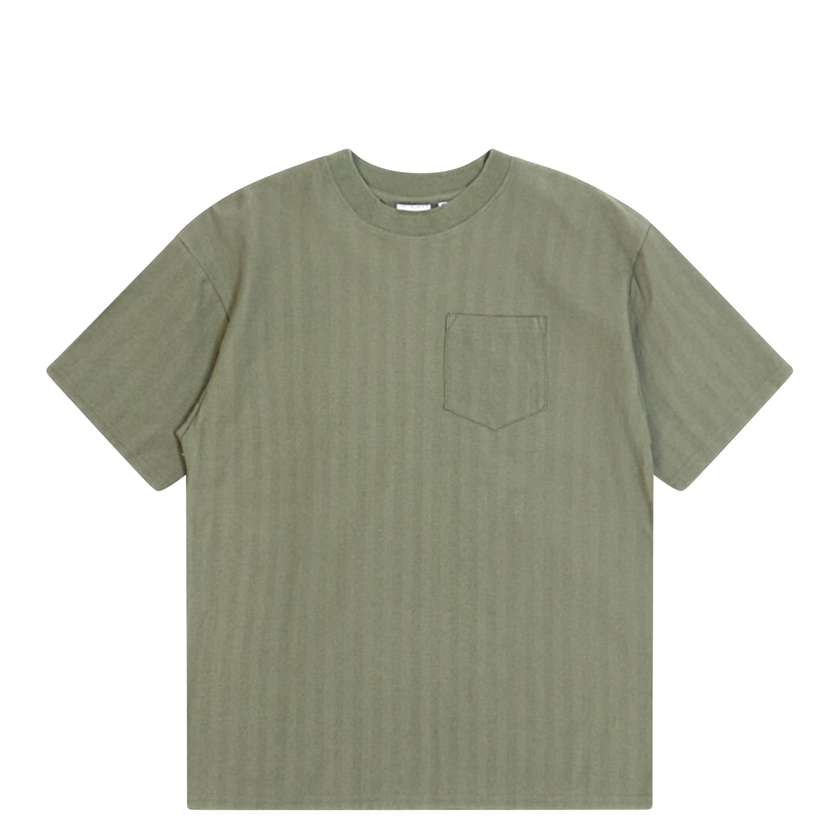 T-shirt tascabile a spina di pesce tinta in capo verde