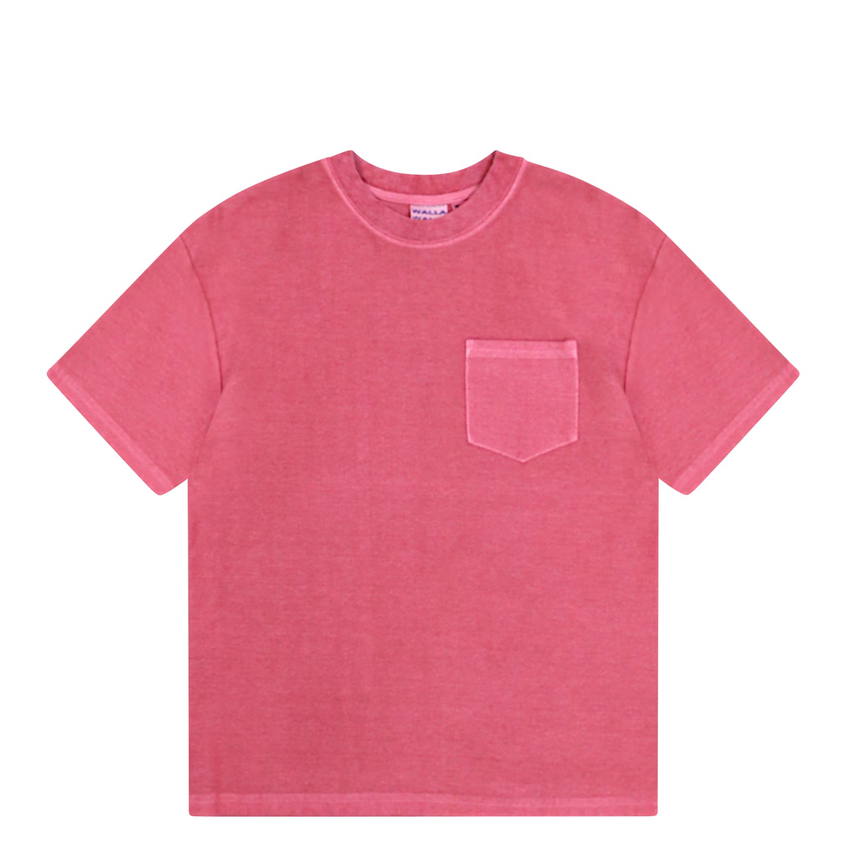 T-shirt a trama spigata con taschino tinta pigmento rossa