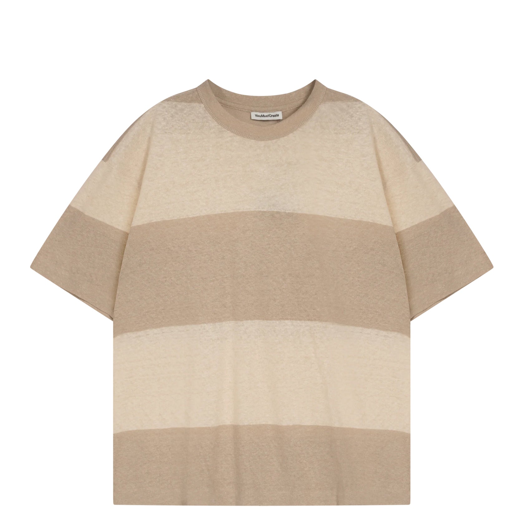 Triple T-Shirt Wide Stripe Beige