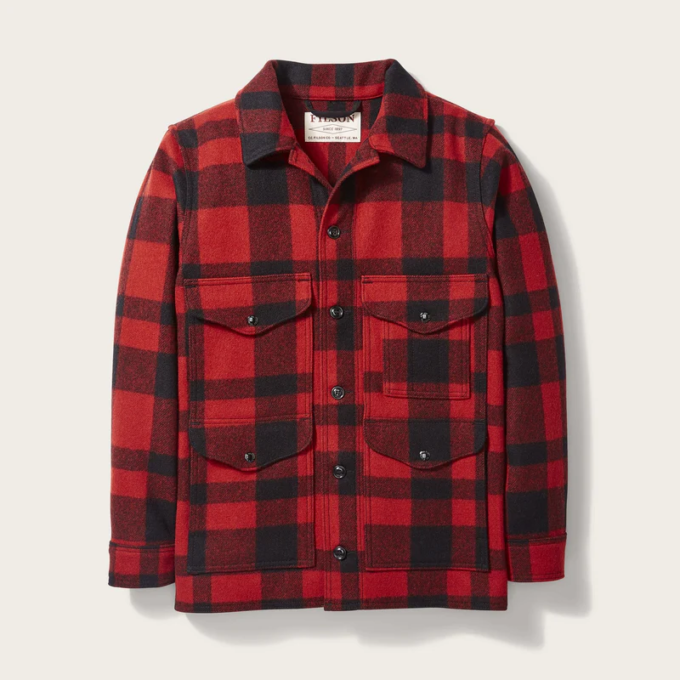 Filson Mackinaw Cruiser Jacket in Red/Black