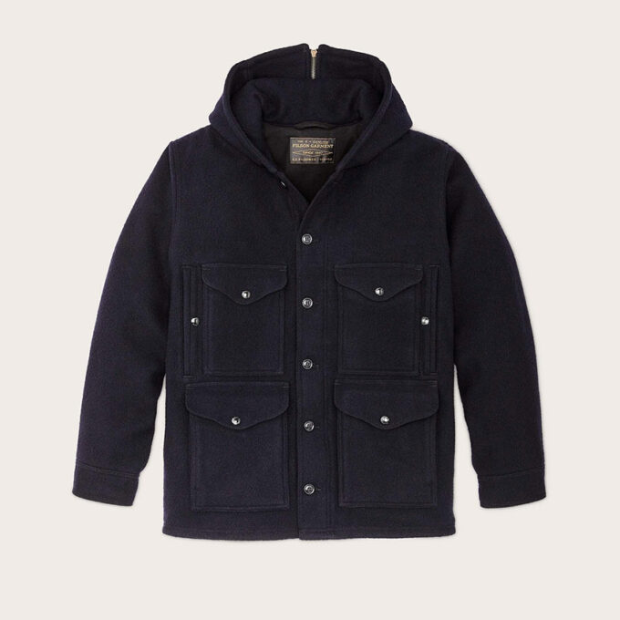 Filson Mackinaw Wool Hooded Jacket Dark Navy