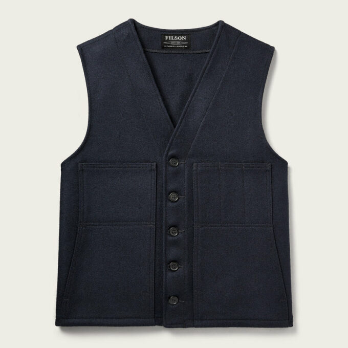 Filson Mackinaw Wool Vest in Navy