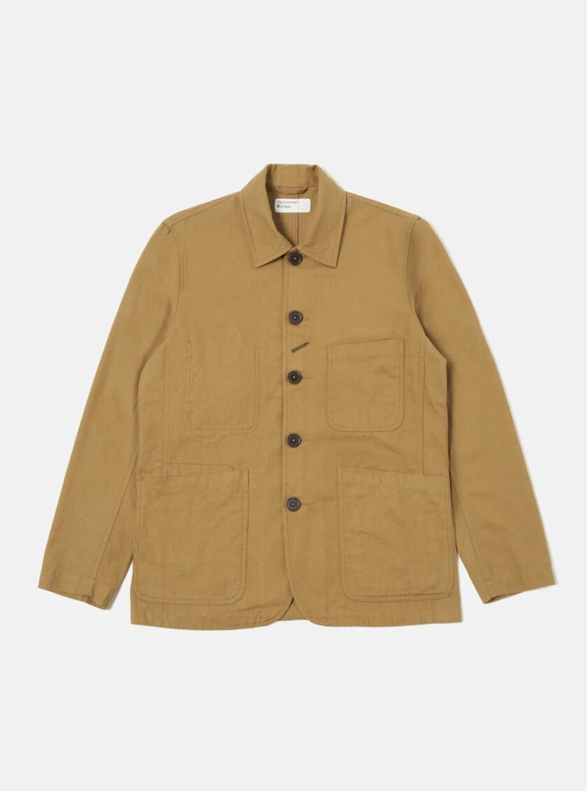 Universal Works Bakers Jackets Giacca uomo sand brushed moleskin