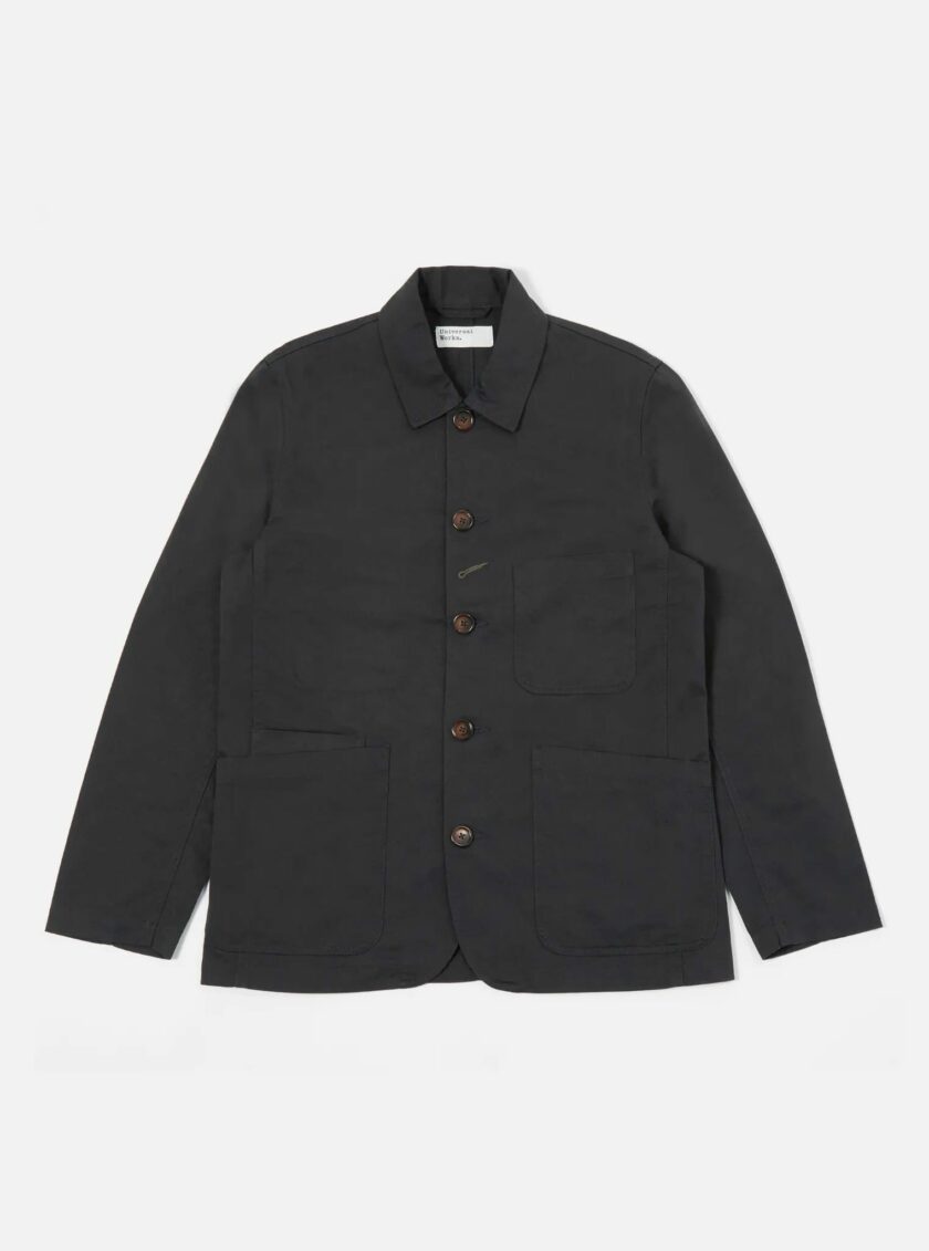 Universal Works Bakers Jackets nera twill Workwear