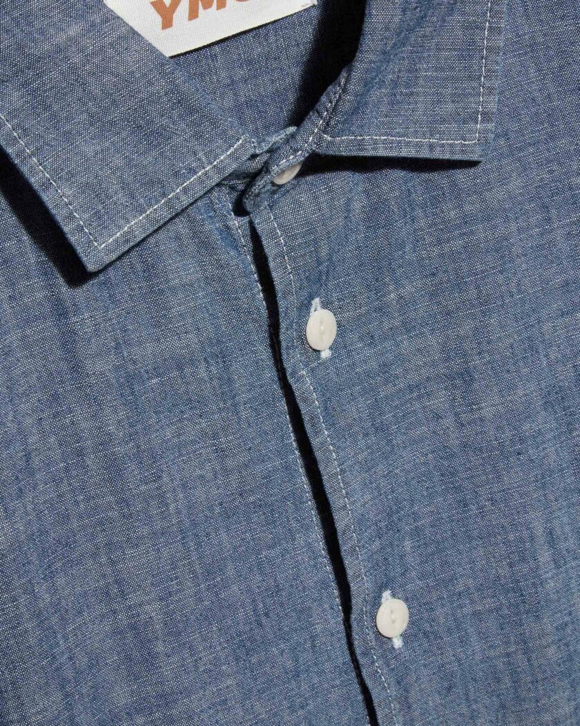 YMC Curtis Shirt Camicie uomo light indigo in Cotone Biologico