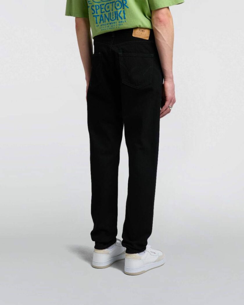 edwin regular tapered jeans nero made in japan