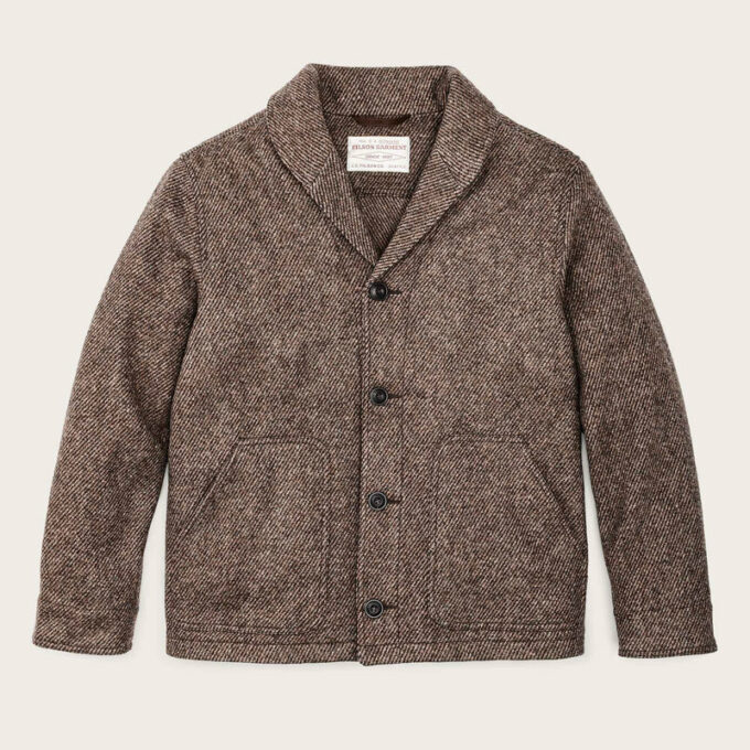 Filson Decatur Island Wool Jacket in Natural Brown