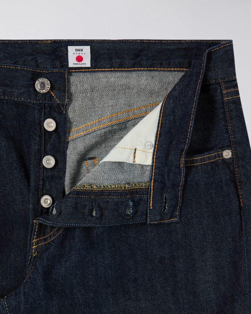 Edwin jeans da uomo japponese blue rinsed used regular tapered