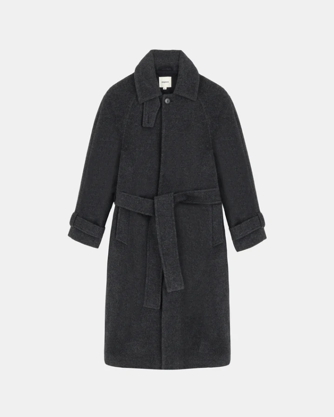 Noyoco Verlaine Coat Cappotto in lana a chevron Anthracite