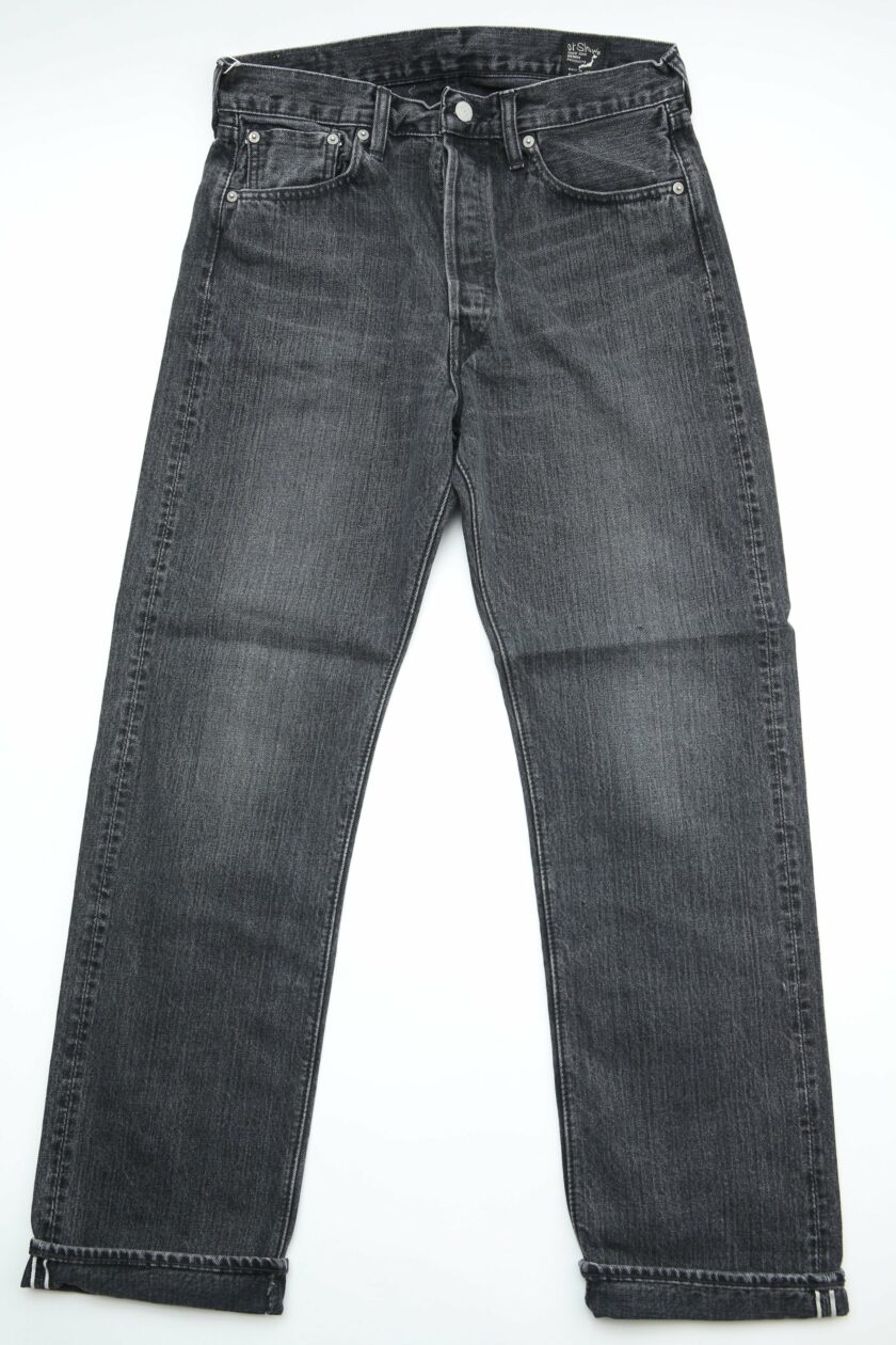 Orslow 105 Black Jeans in Denim Selvedge Giapponese con Lavaggio Stone Wash Nero