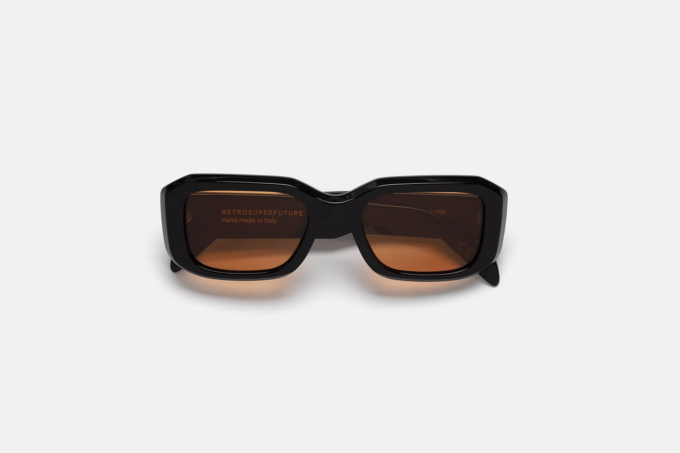 Retrosuperfuture Sagrado Refined Occhiali da Sole in Acetato Nero Lucido