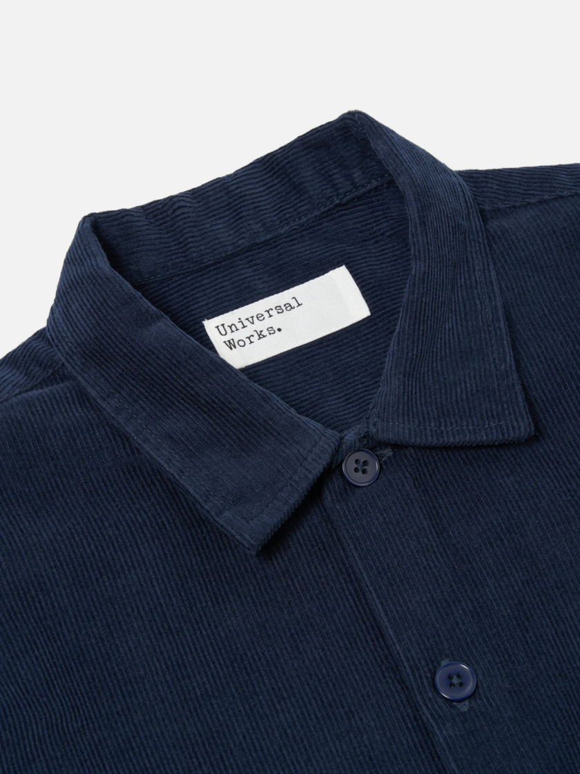 Universal Works Field Shirt Overshirt in velluto a coste larghe Navy