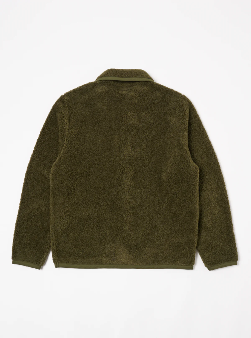 Universal Works Lancaster Jacket Giacca in Mountain Fleece Olive